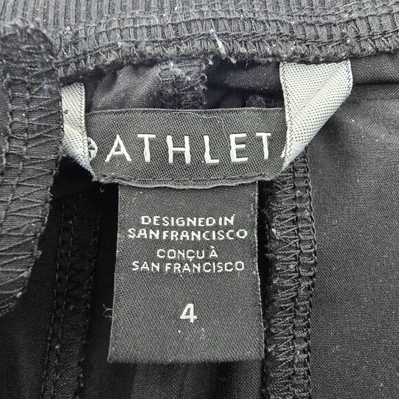 Athleta Women's Jogger Pants Size 4 Black Straight Leg Nylon Pockets Ankle Split - Picture 7 of 7
